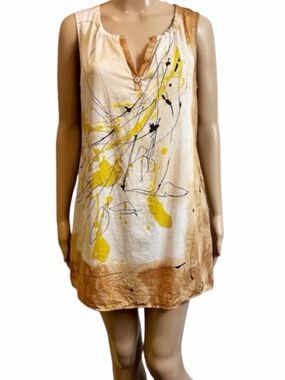 Caractere Thin Cotton Abstract Artistic Tunic Length Dress